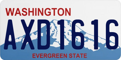 WA license plate AXD1616