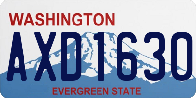WA license plate AXD1630