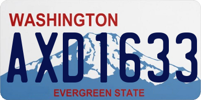 WA license plate AXD1633