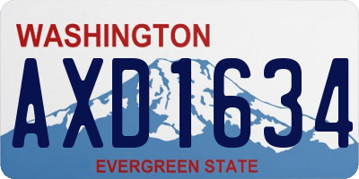 WA license plate AXD1634