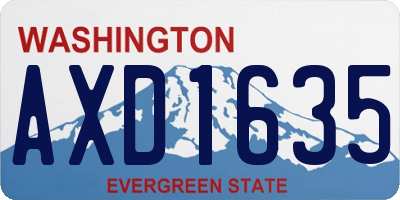 WA license plate AXD1635