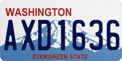 WA license plate AXD1636