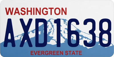 WA license plate AXD1638