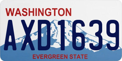 WA license plate AXD1639