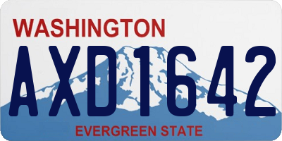 WA license plate AXD1642