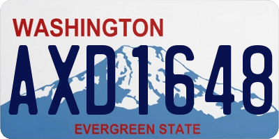 WA license plate AXD1648