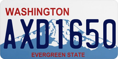 WA license plate AXD1650