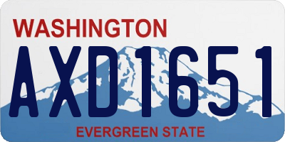 WA license plate AXD1651