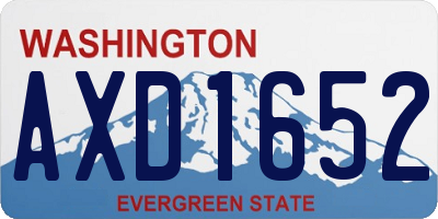WA license plate AXD1652