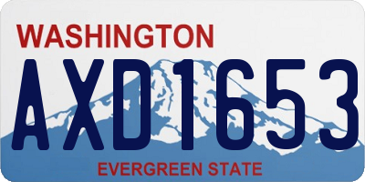 WA license plate AXD1653