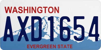 WA license plate AXD1654
