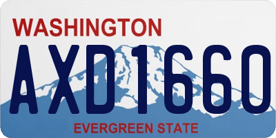 WA license plate AXD1660
