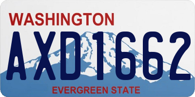 WA license plate AXD1662