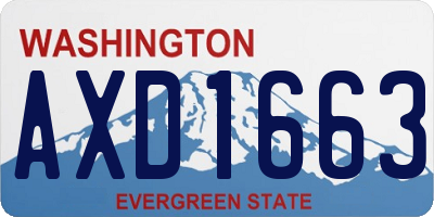 WA license plate AXD1663