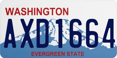 WA license plate AXD1664