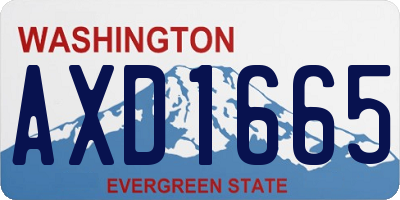 WA license plate AXD1665