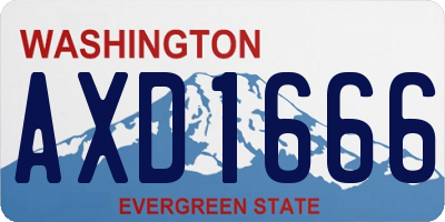 WA license plate AXD1666