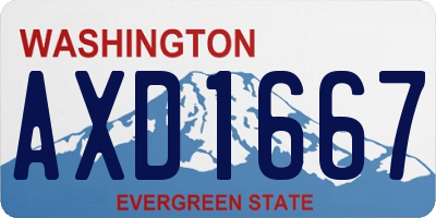 WA license plate AXD1667