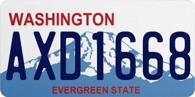 WA license plate AXD1668