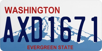 WA license plate AXD1671
