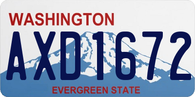 WA license plate AXD1672