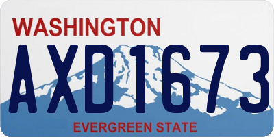 WA license plate AXD1673