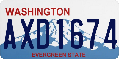 WA license plate AXD1674