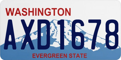 WA license plate AXD1678