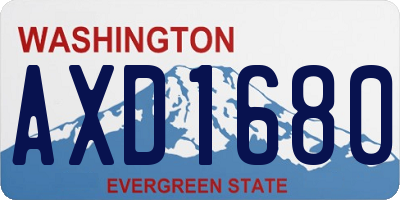 WA license plate AXD1680