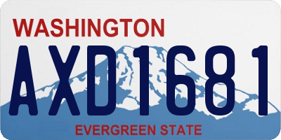 WA license plate AXD1681