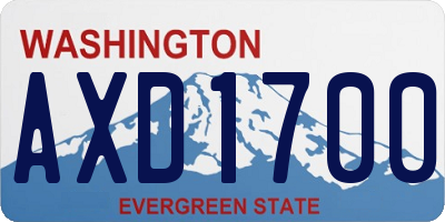 WA license plate AXD1700