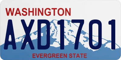 WA license plate AXD1701