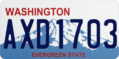 WA license plate AXD1703