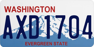 WA license plate AXD1704