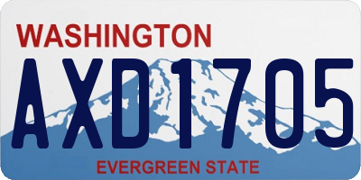 WA license plate AXD1705