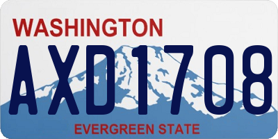 WA license plate AXD1708