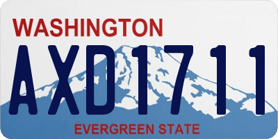 WA license plate AXD1711
