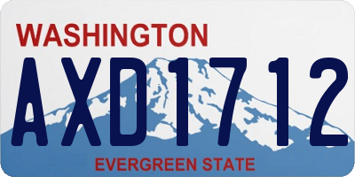 WA license plate AXD1712