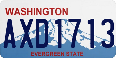 WA license plate AXD1713