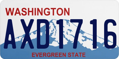 WA license plate AXD1716