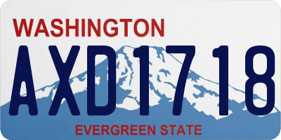 WA license plate AXD1718