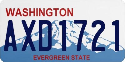 WA license plate AXD1721