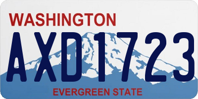 WA license plate AXD1723