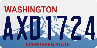 WA license plate AXD1724