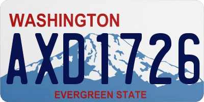WA license plate AXD1726