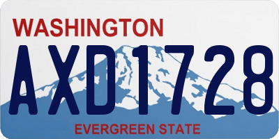 WA license plate AXD1728