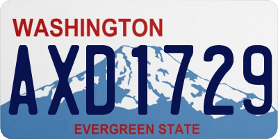WA license plate AXD1729