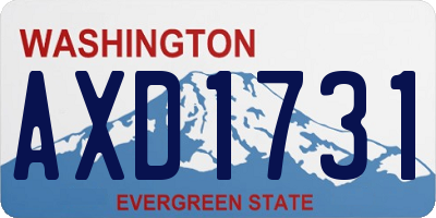 WA license plate AXD1731