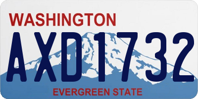 WA license plate AXD1732