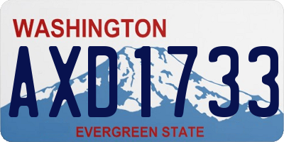 WA license plate AXD1733
